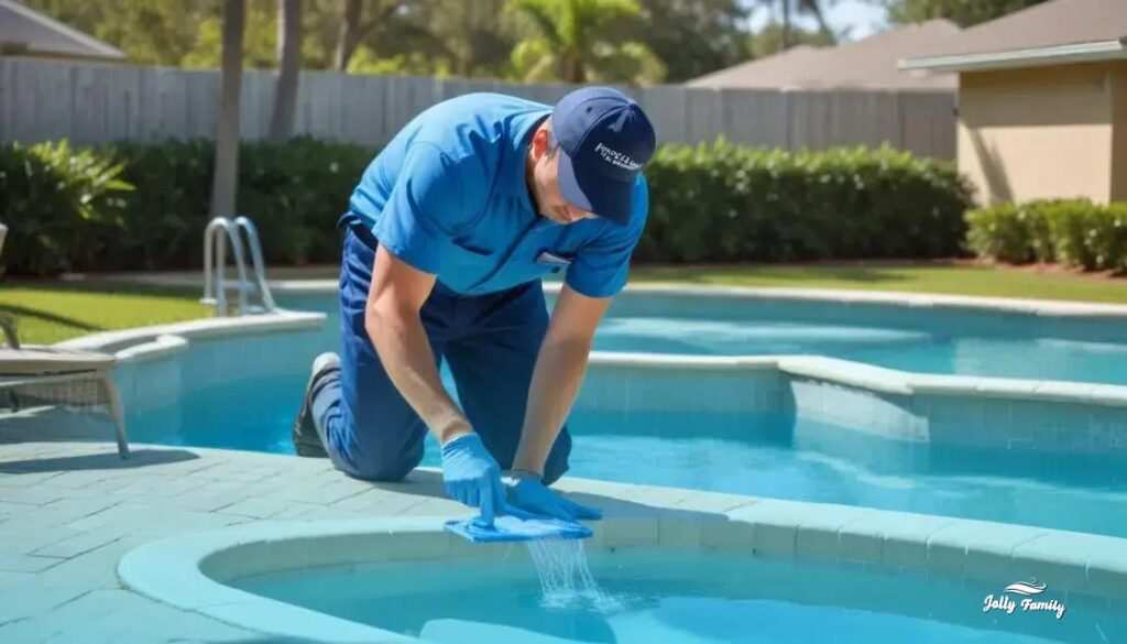 professional pool cleaning Kissimmee FL; keep clear water with Jolly Family